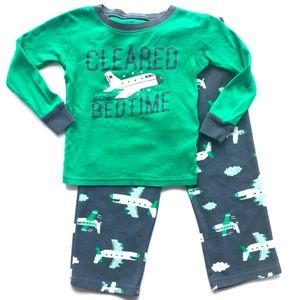 Carter’s | Airplane ✈️ Print Long Fleece Pajamas